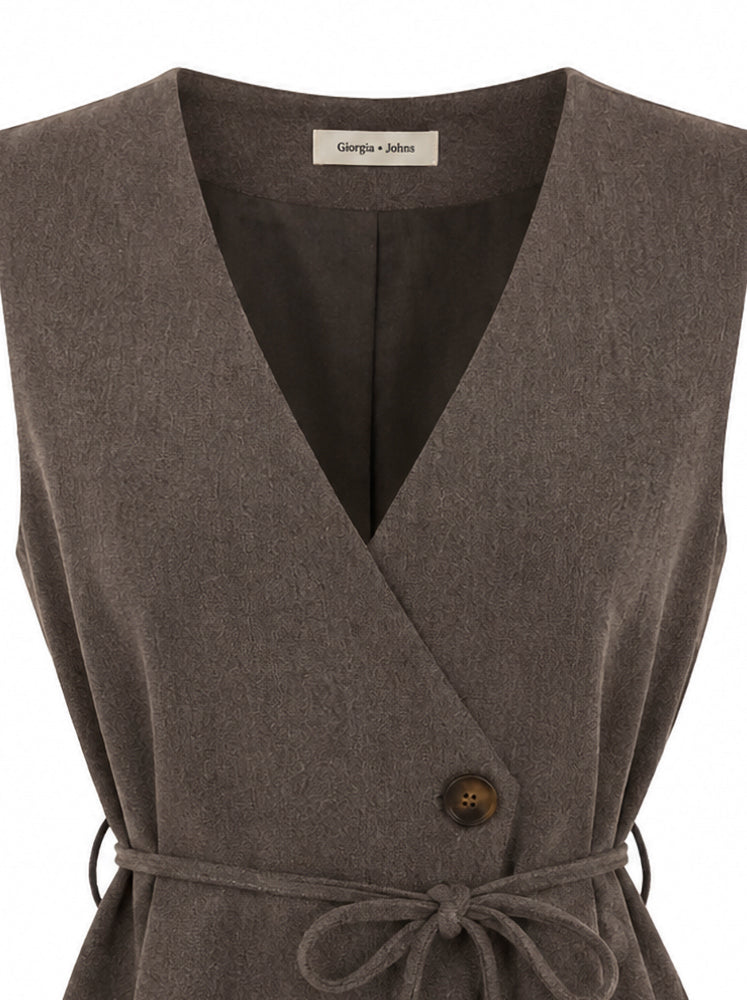 Gilet lungo con cintura