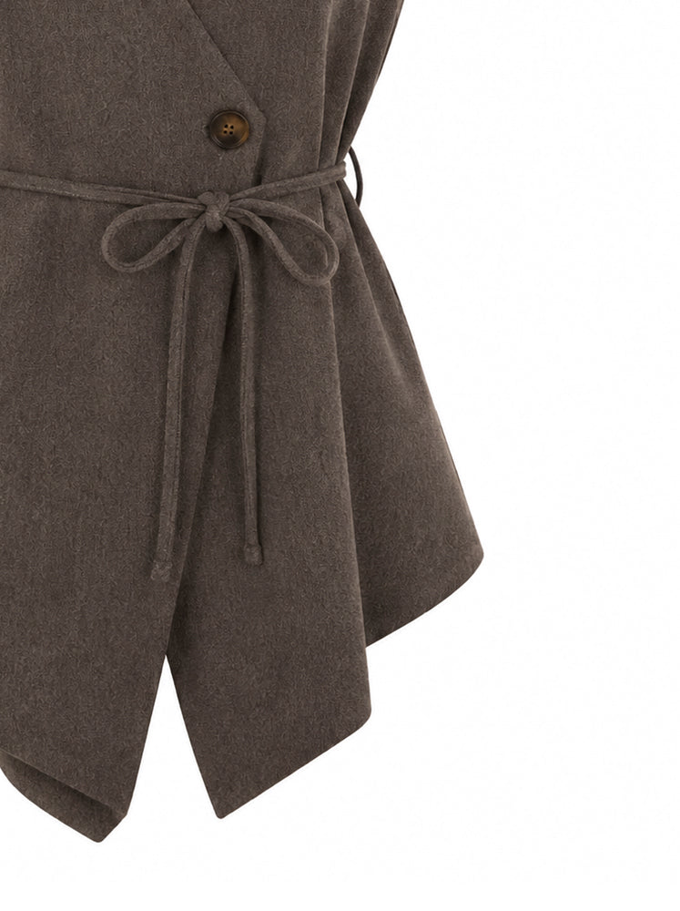 Gilet lungo con cintura