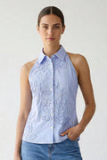 Top camicia righe