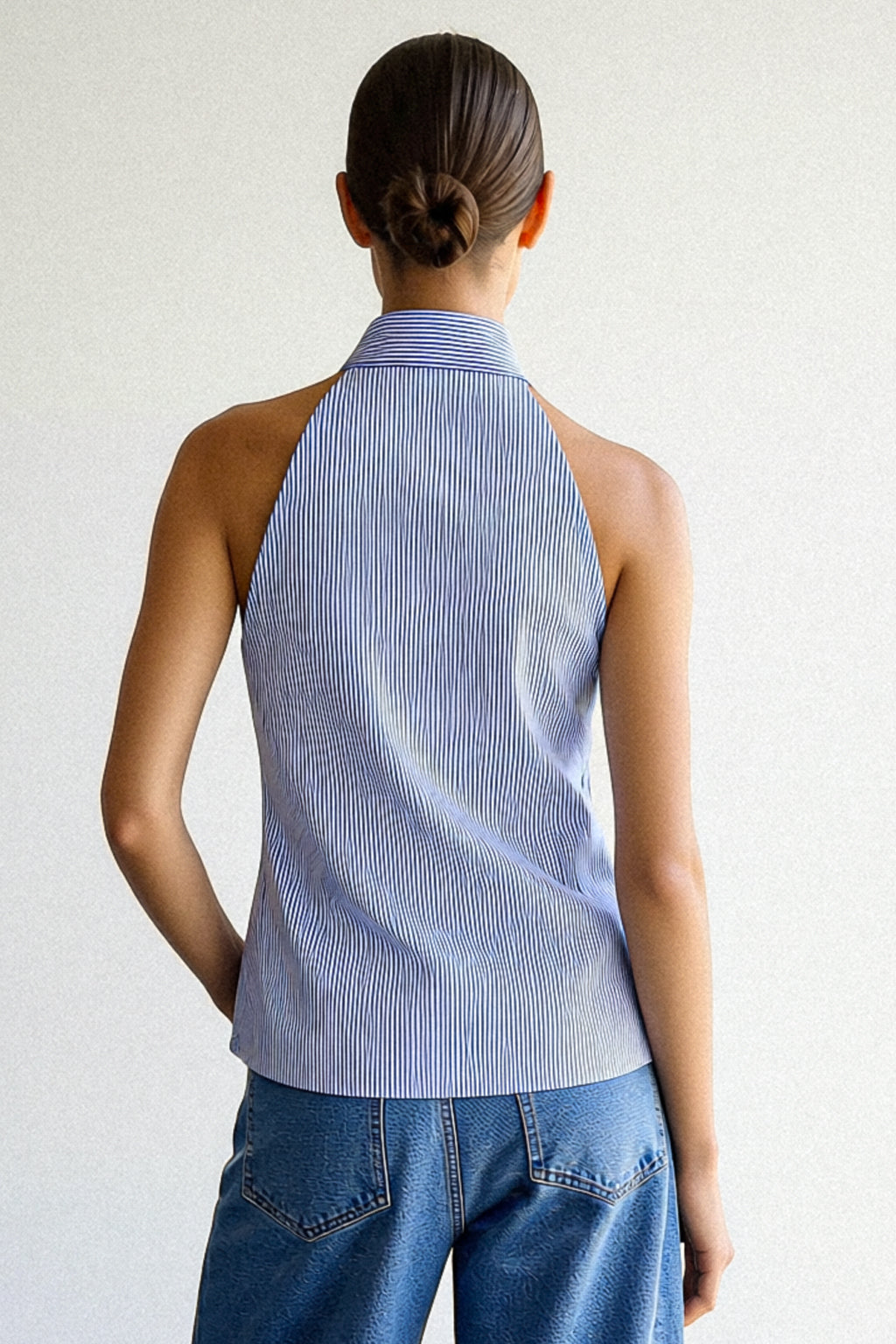 Top camicia righe