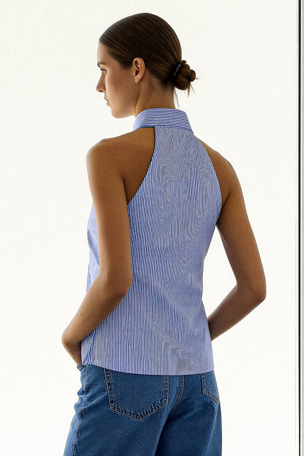 Top camicia righe