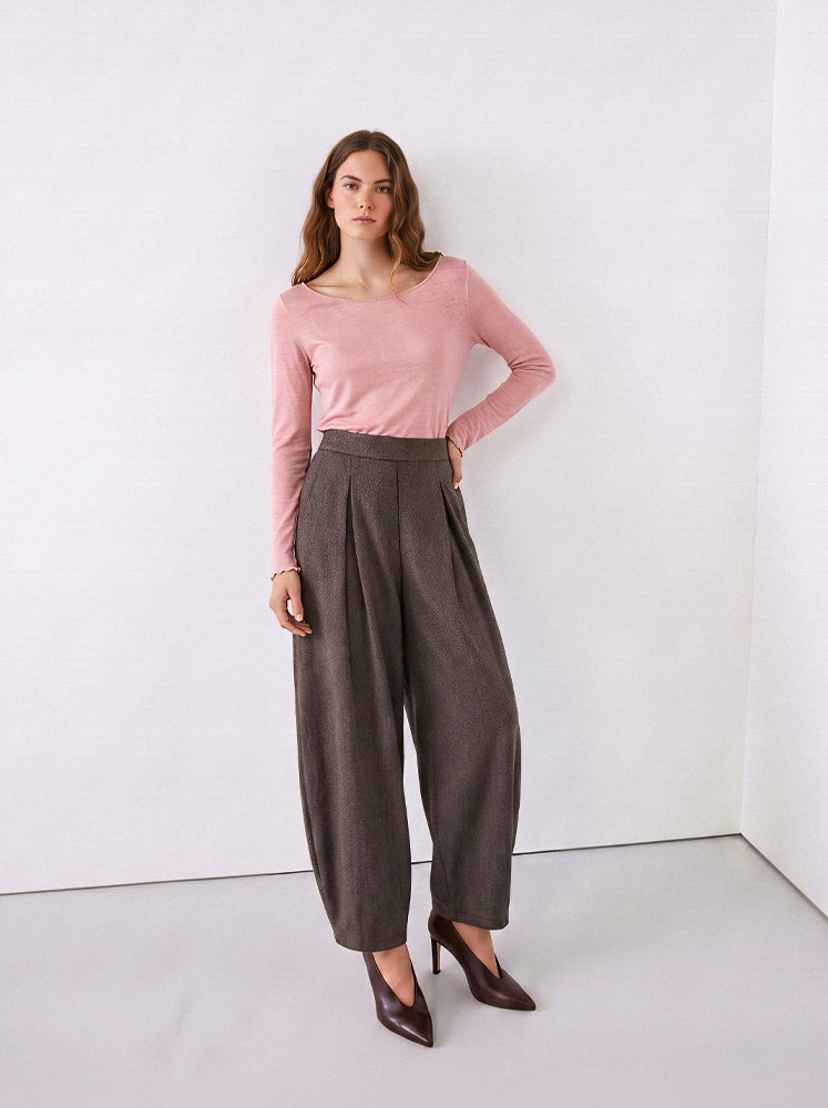 Pantaloni balloon retro elastico