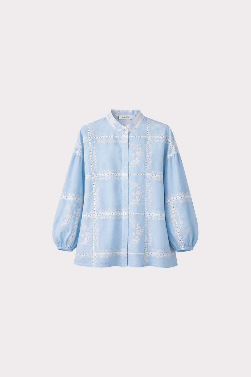 Camicia ricamo floreale geometrico