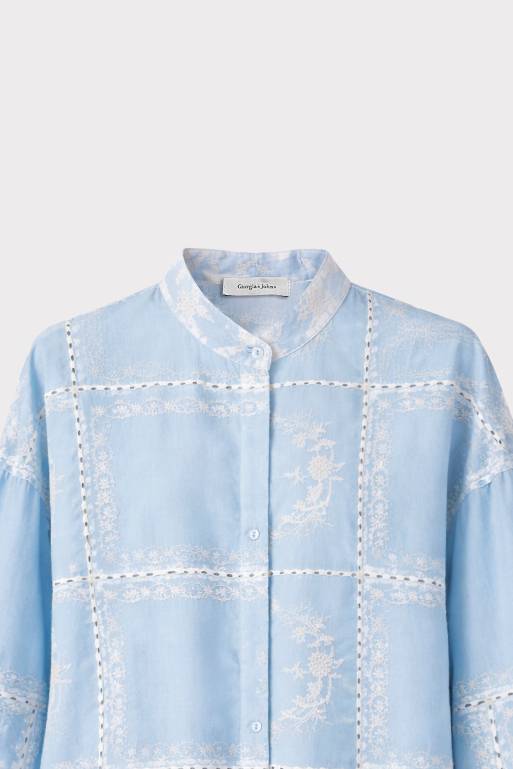 Camicia ricamo floreale geometrico