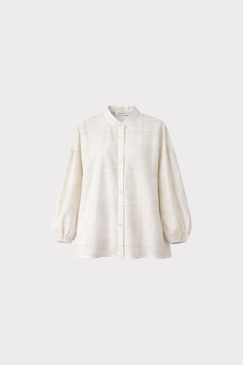 Camicia ricamo floreale geometrico
