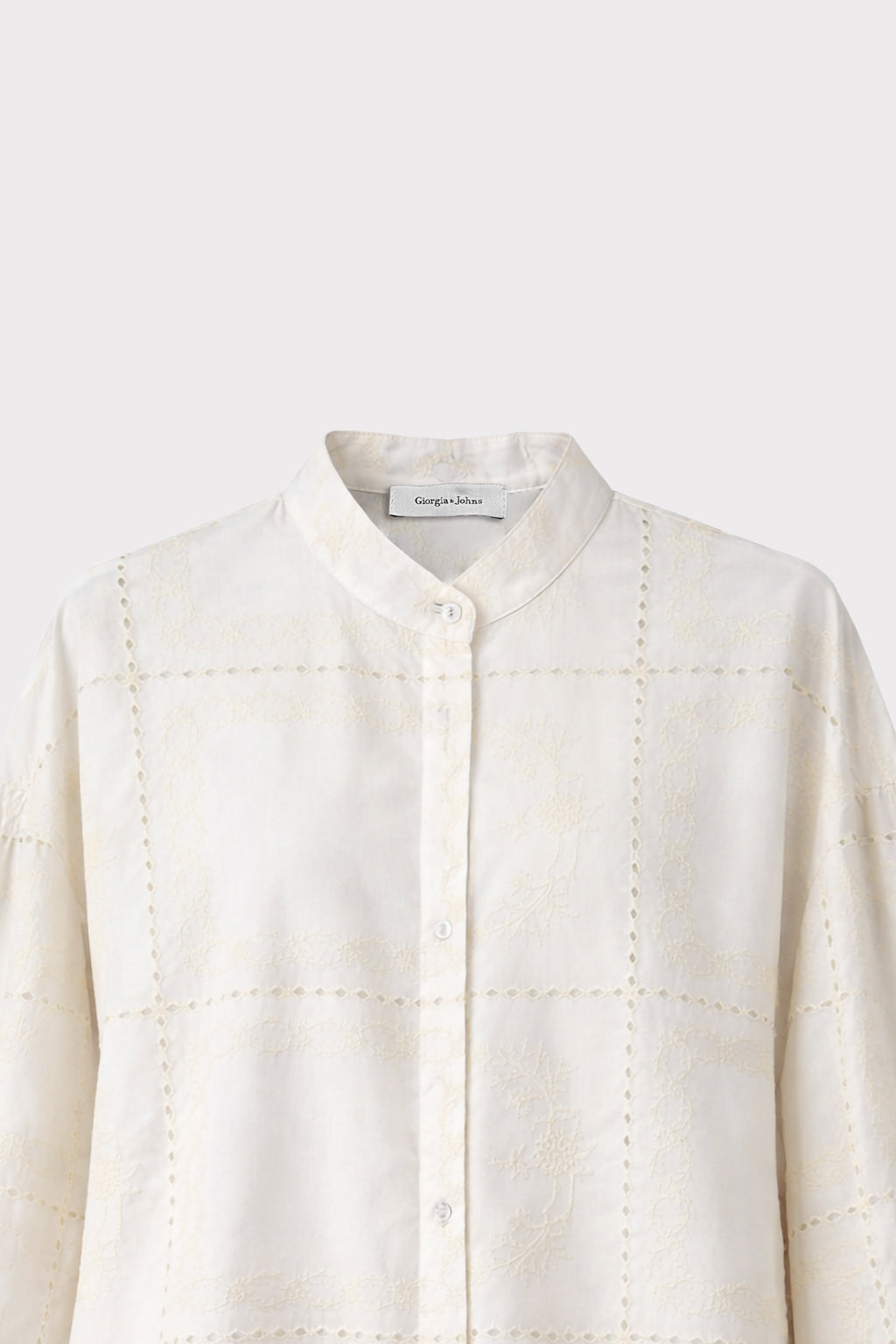 Camicia ricamo floreale geometrico