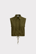 Blusa smanicata con coulisse