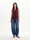Top jacquard con fiocco