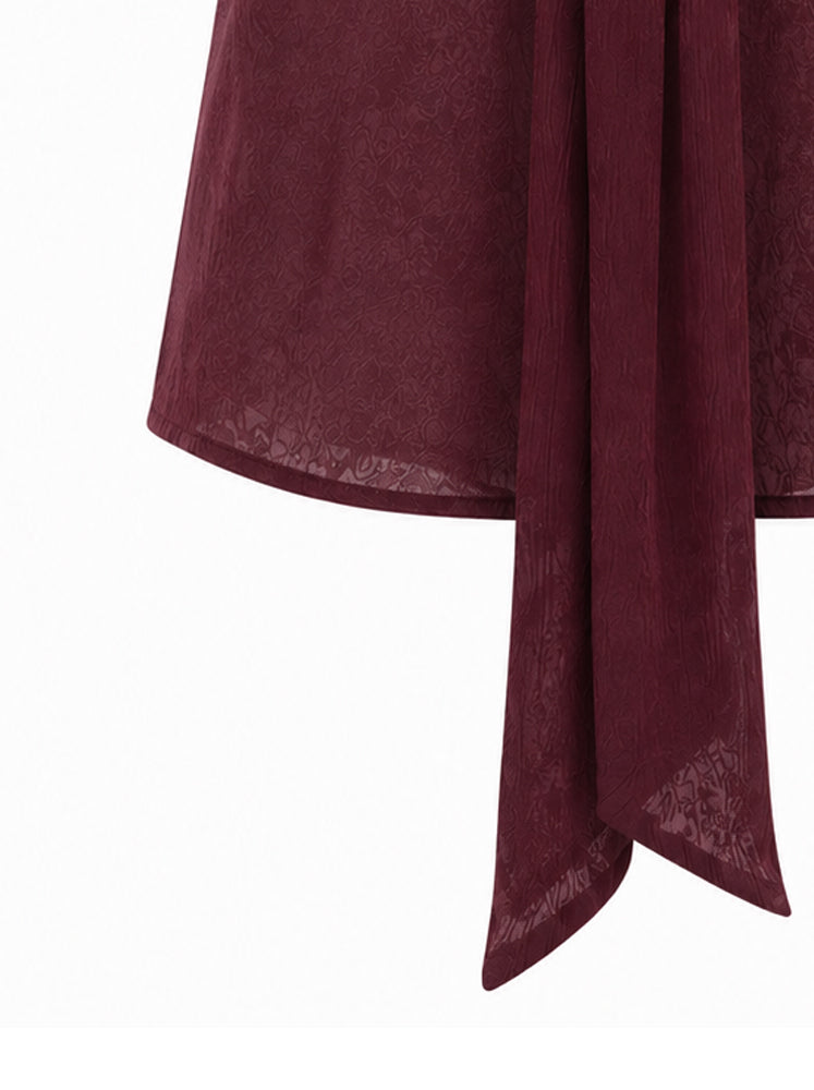 Top jacquard con fiocco