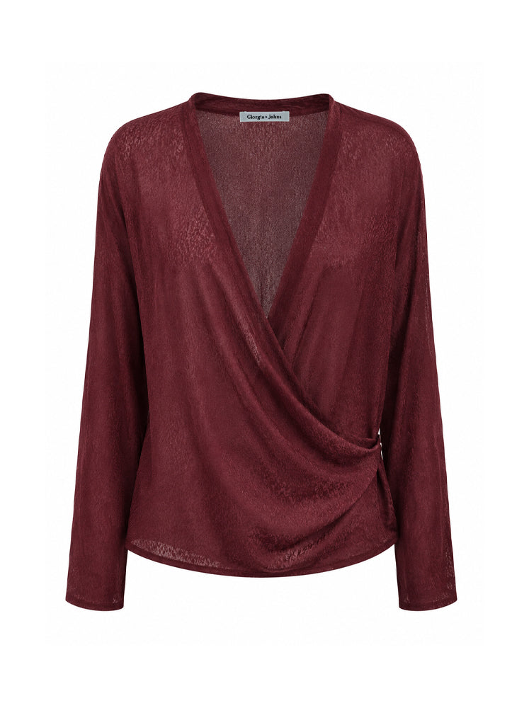 Blusa a portafoglio con ripresa
