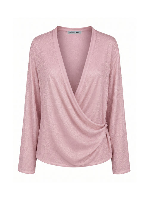 Blusa a portafoglio con ripresa