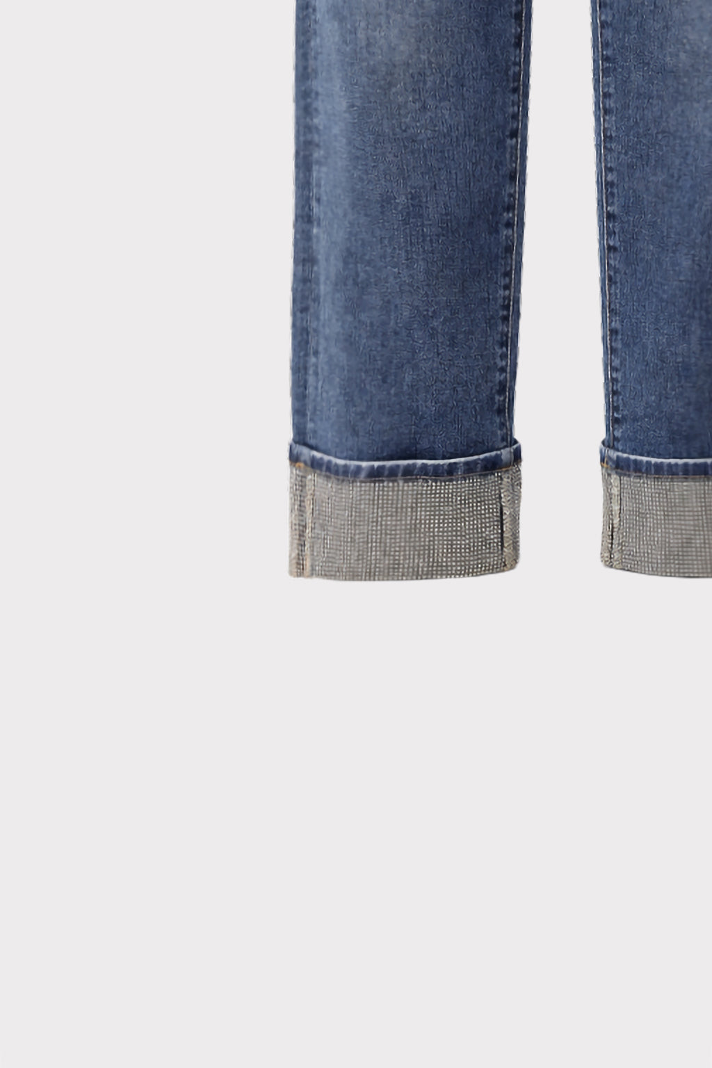 Jeans con risvolto gioiello