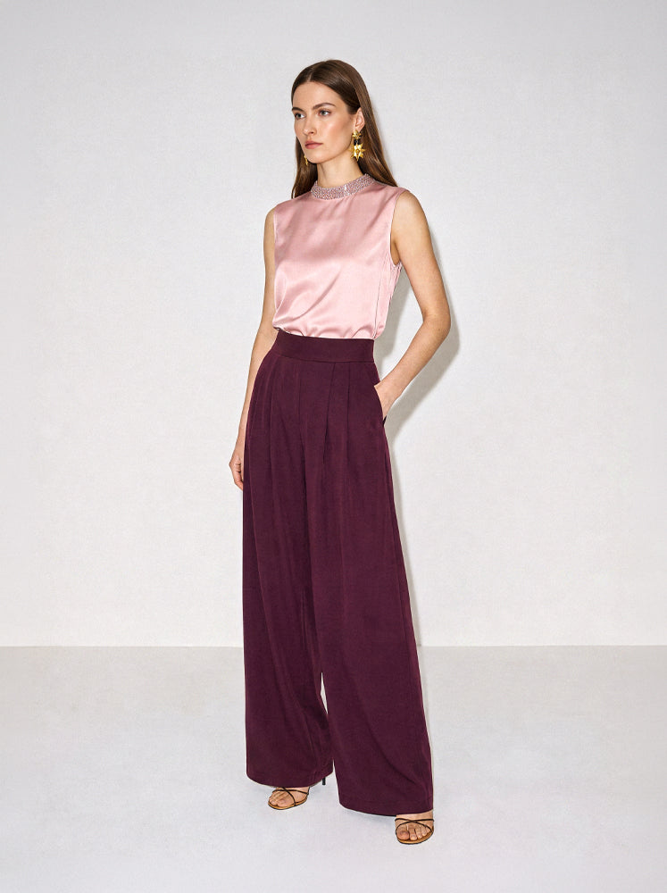 Top collo in costina lurex
