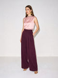 Top collo in costina lurex