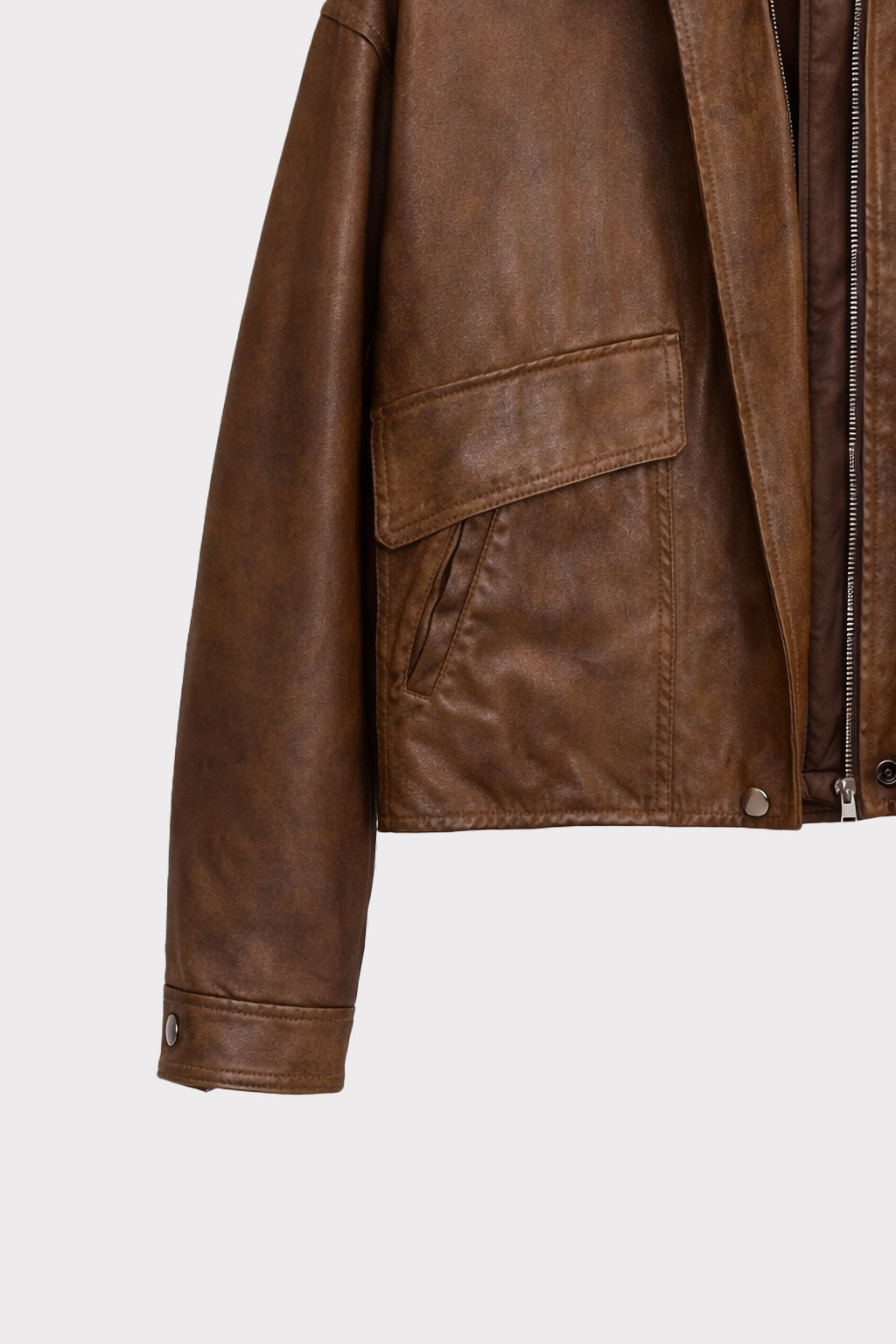 Giacca ecopelle cropped