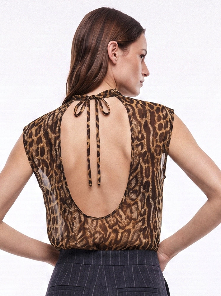 Top georgette stampa macula