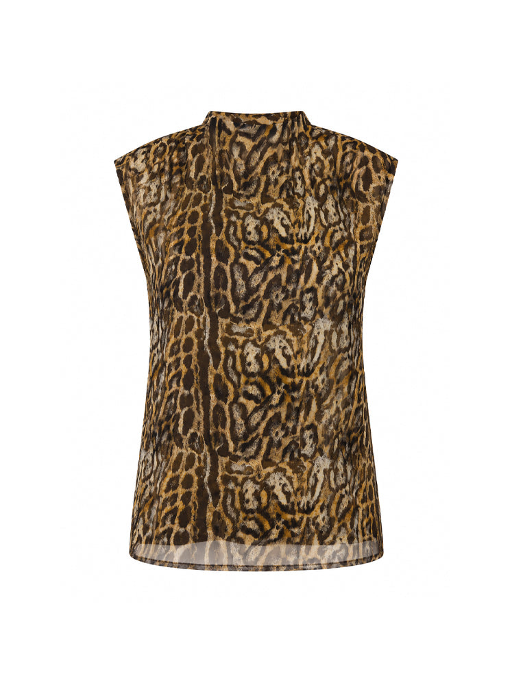 Top georgette stampa macula