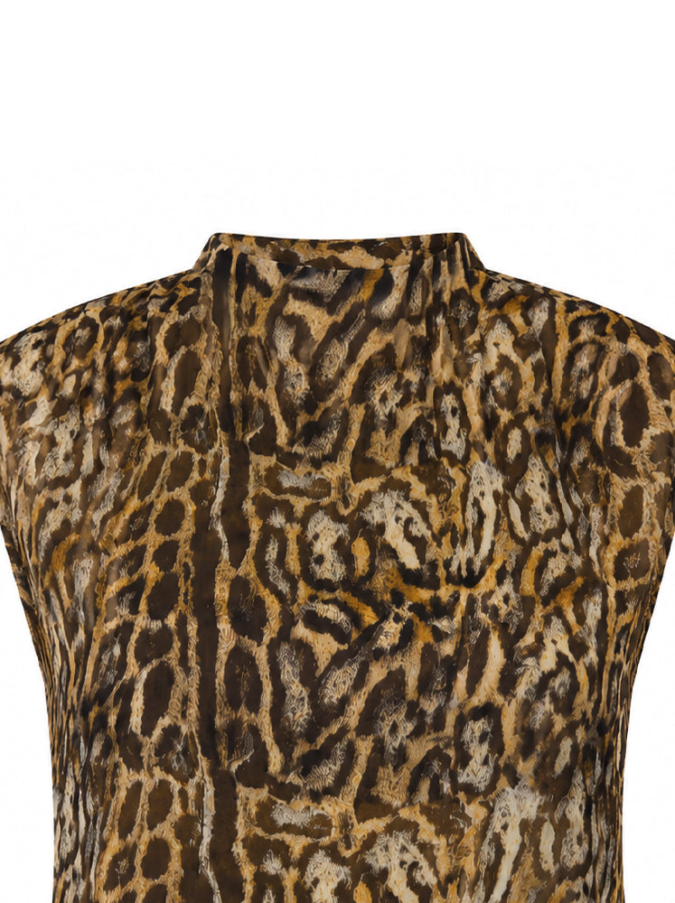 Top georgette stampa macula