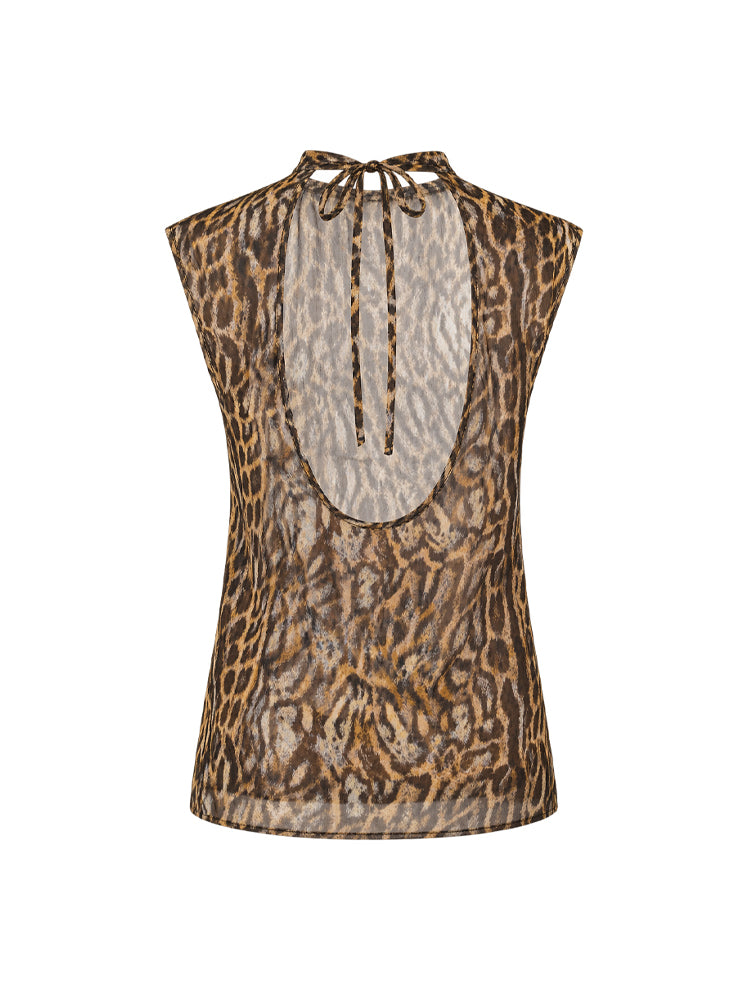 Top georgette stampa macula