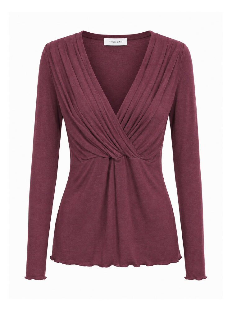 Blusa incrociata in jersey