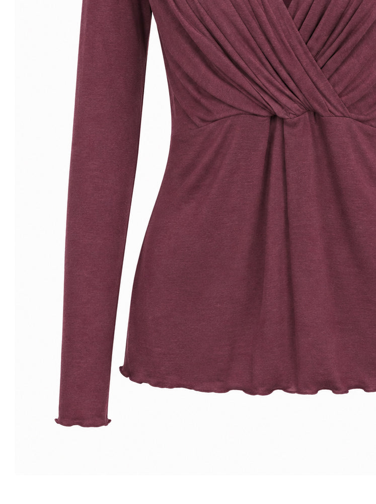 Blusa incrociata in jersey