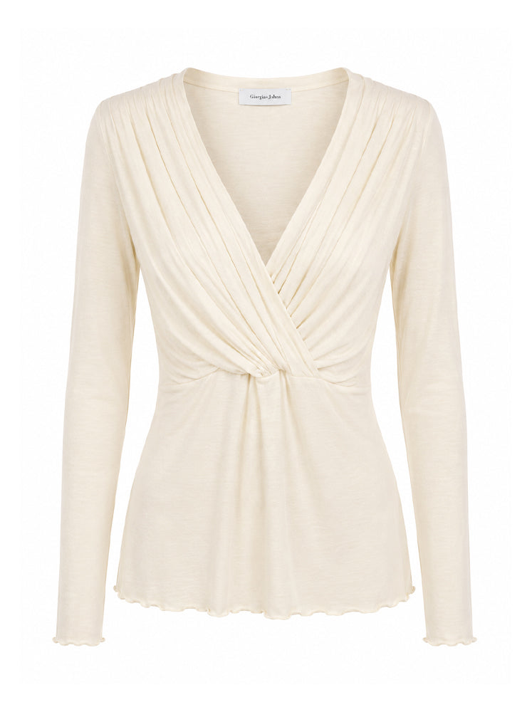 Blusa incrociata in jersey