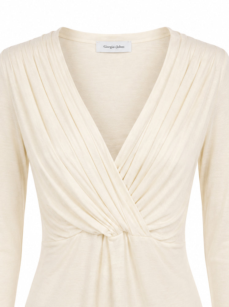 Blusa incrociata in jersey