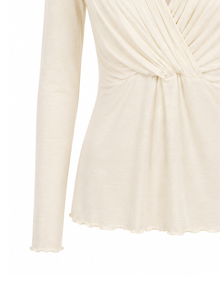 Blusa incrociata in jersey