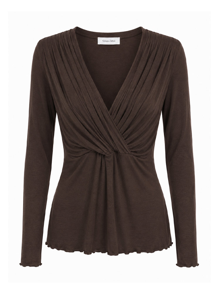 Blusa incrociata in jersey