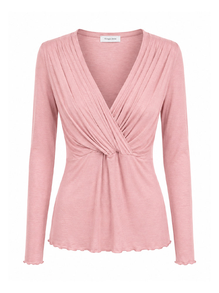 Blusa incrociata in jersey