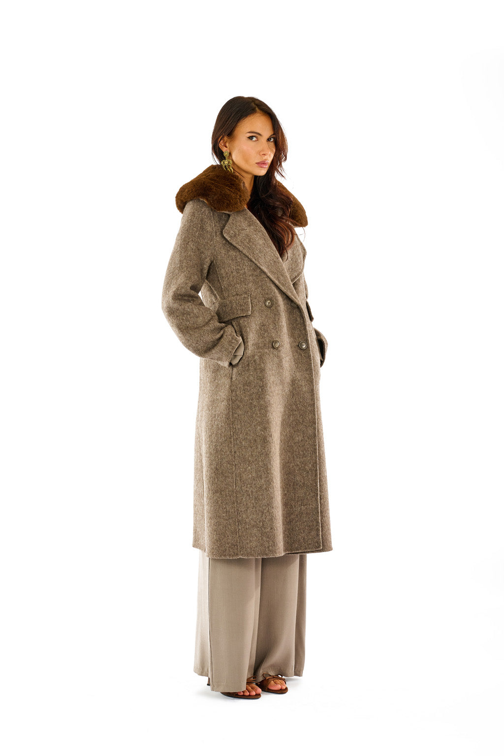 Cappotto collo pelliccia