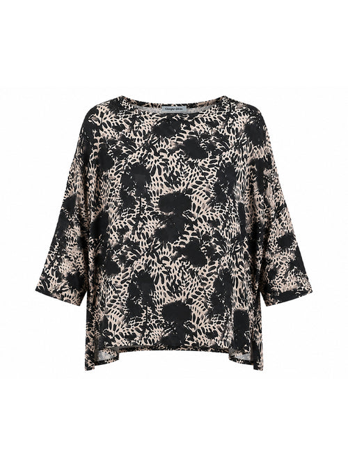 Blusa over stampa astratta