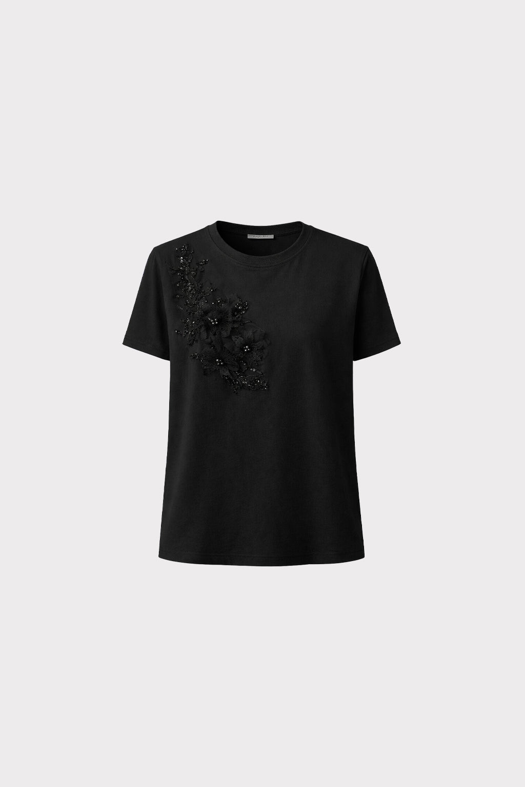T-shirt con applicazione e perle
