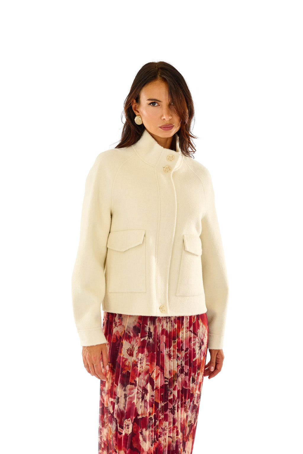 Bomber in lana collo coreana