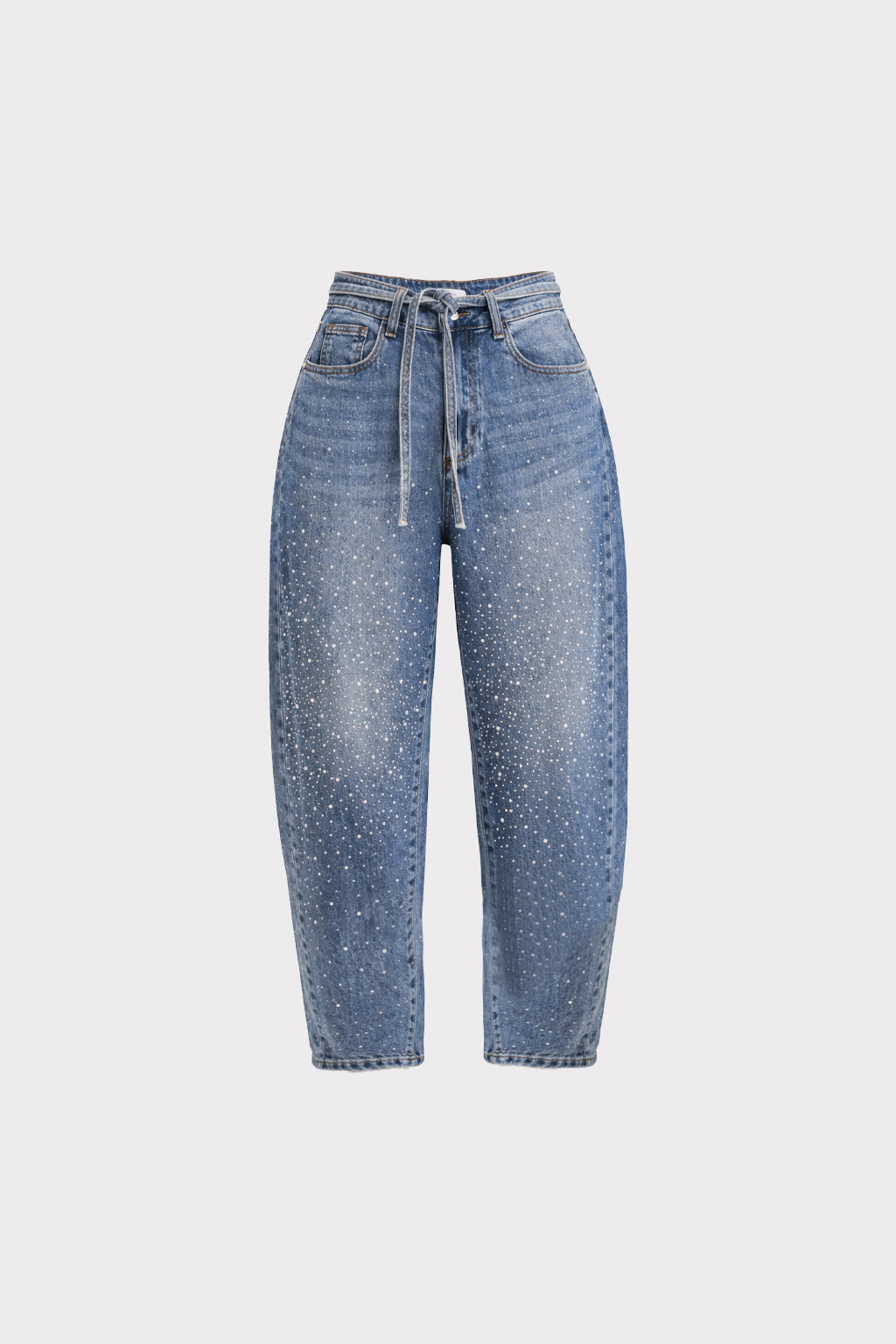 Jeans Mom Fit con strass