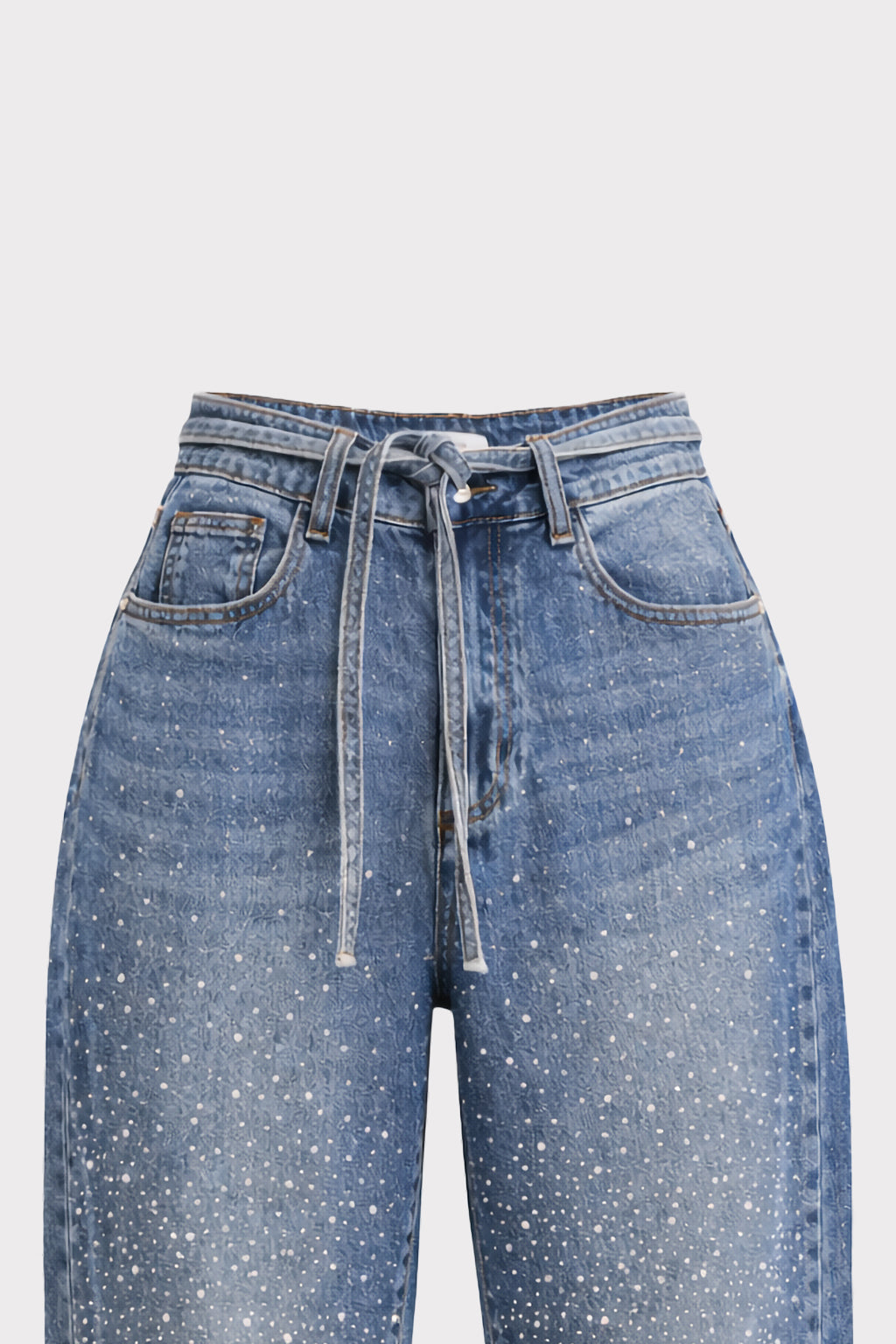 Jeans Mom Fit con strass