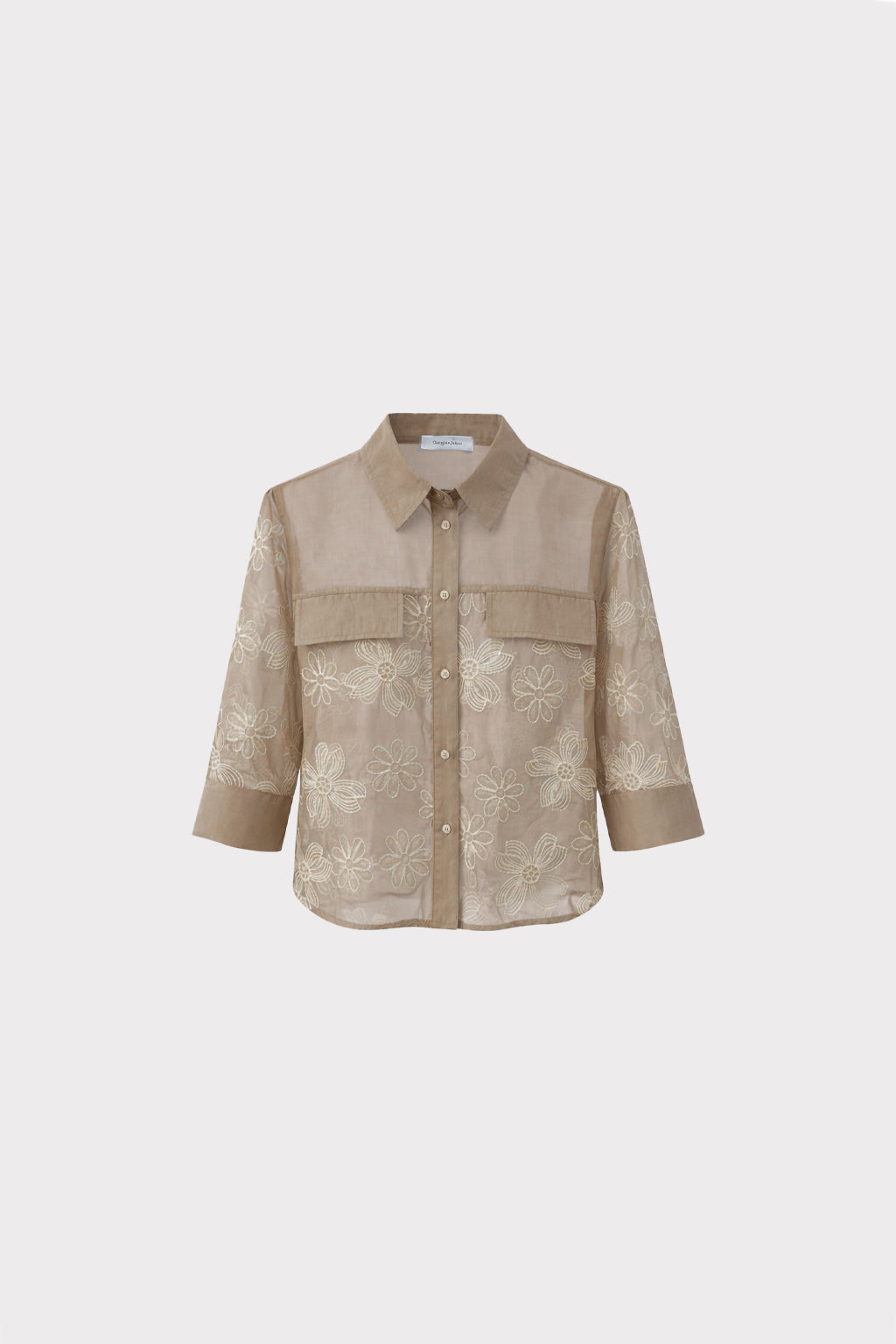 Camicia con ricamo