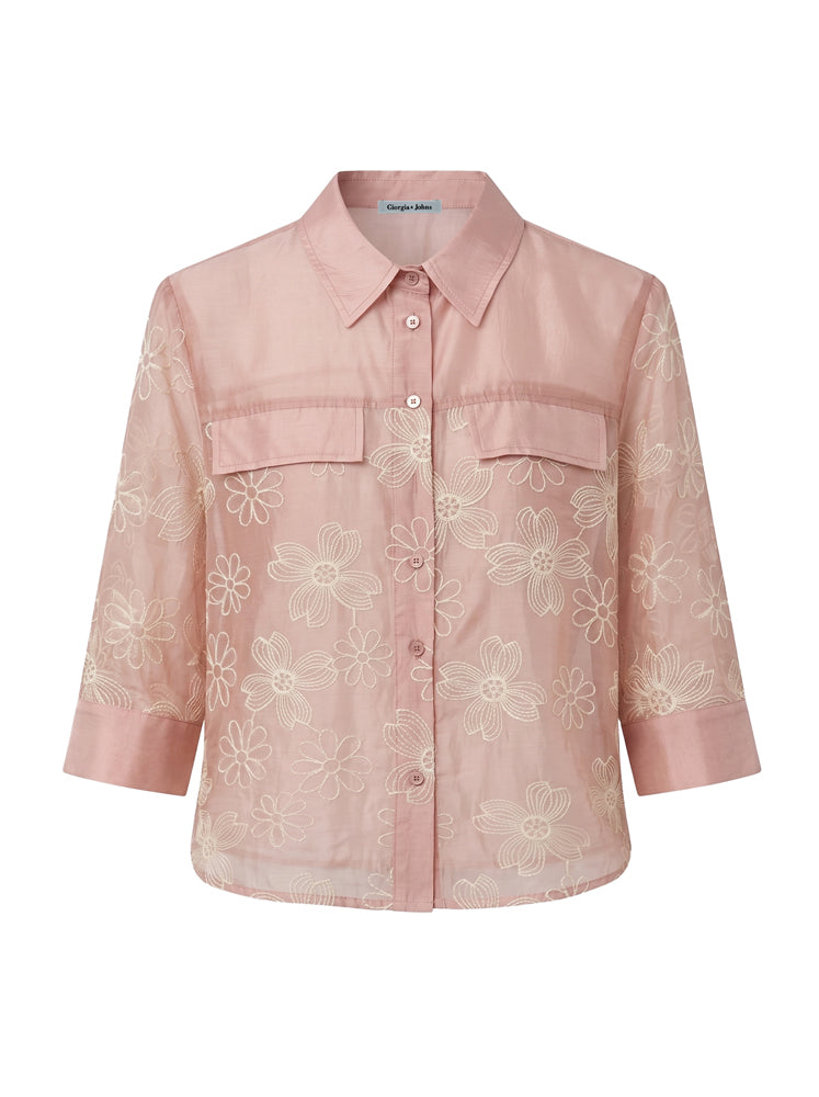 Camicia con ricamo