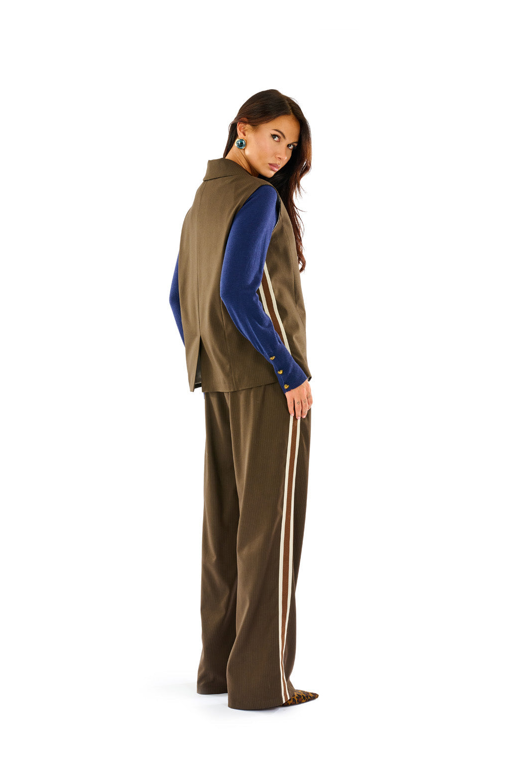 Gilet lungo gessato