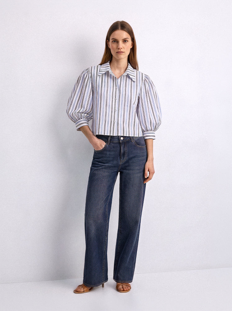 Camicia righe maniche balloon