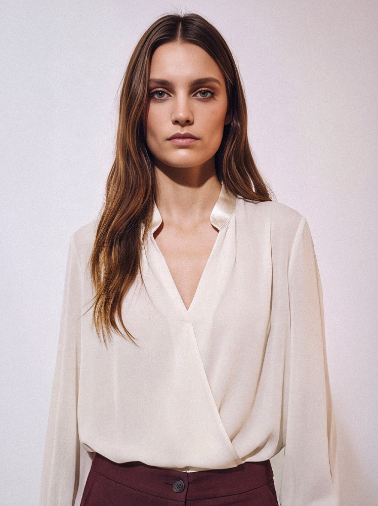 Blusa fluida incrociata