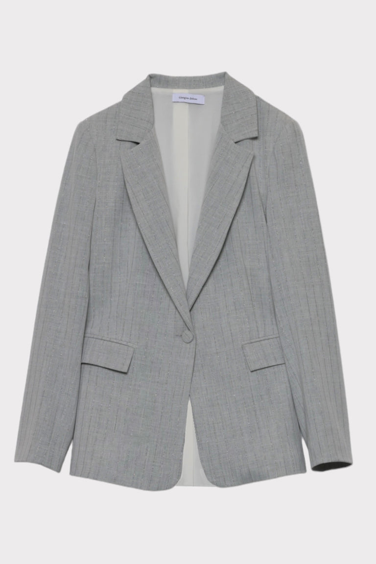 Giacca monopetto riga lurex