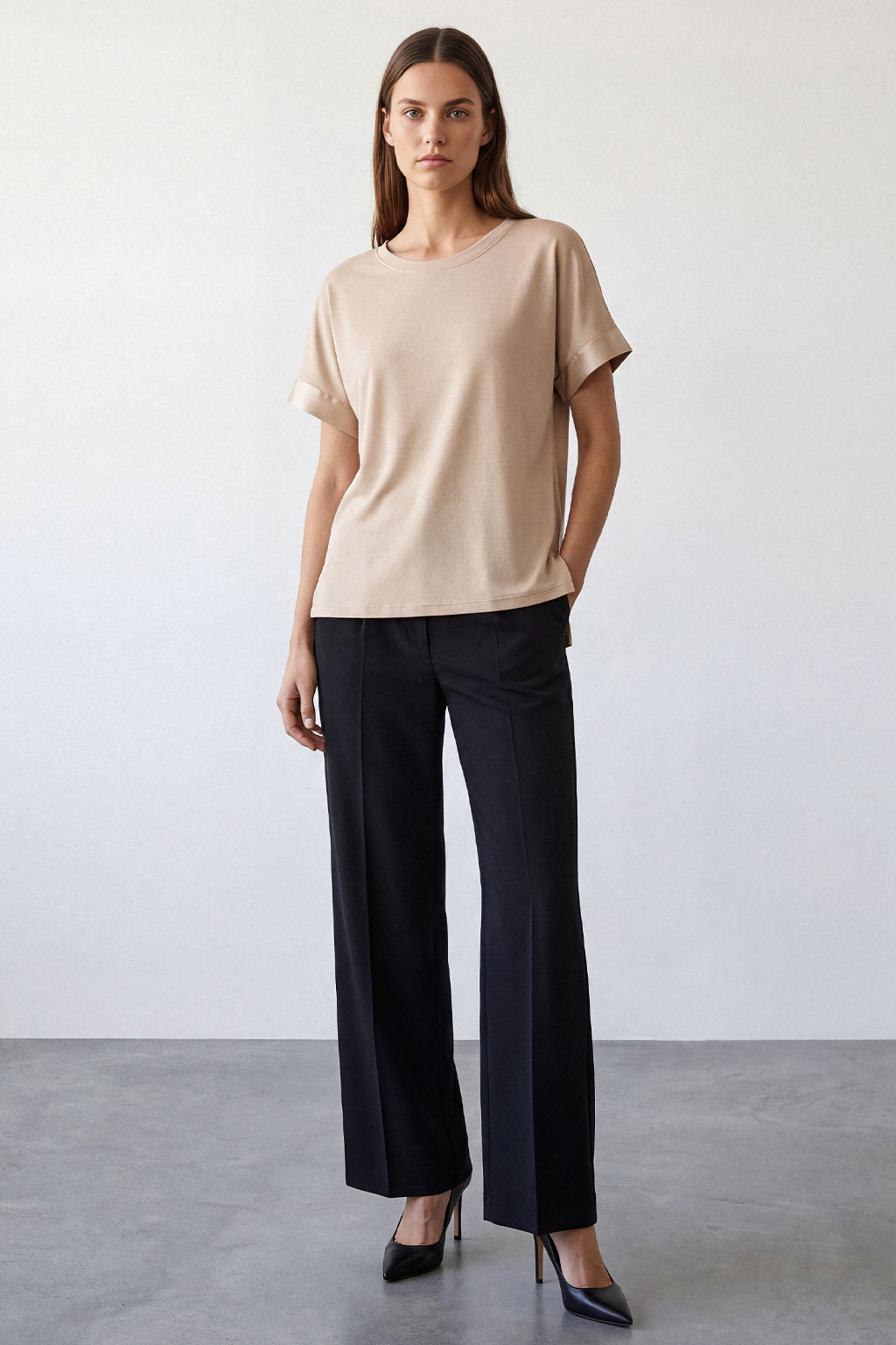 Blusa dettaglio raso