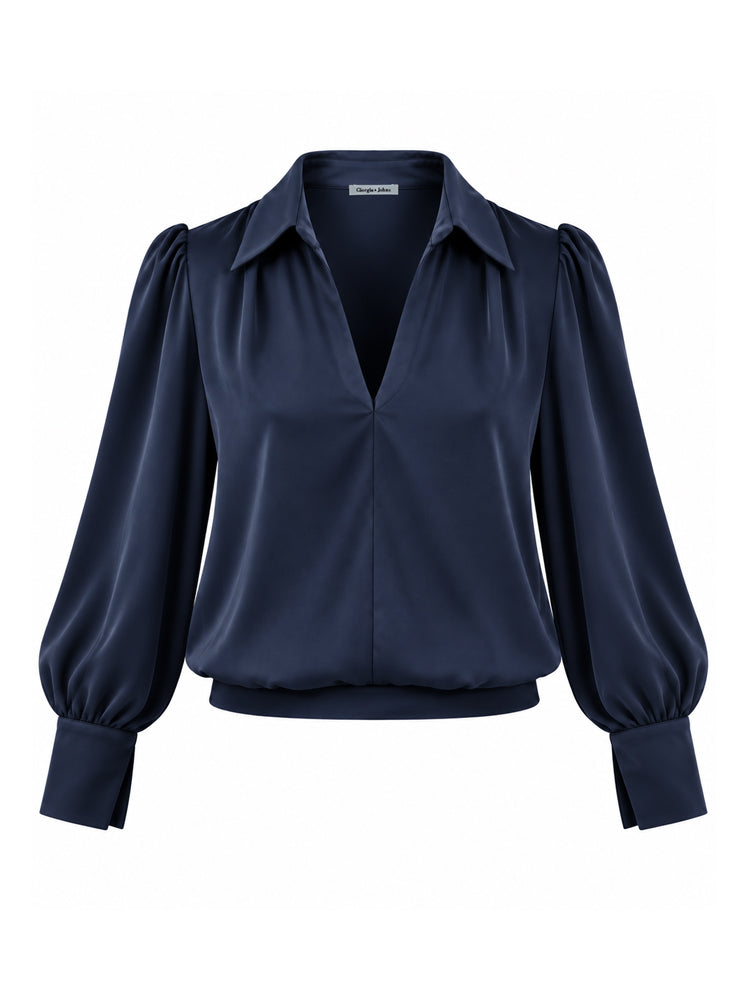 Blusa fluida collo camicia
