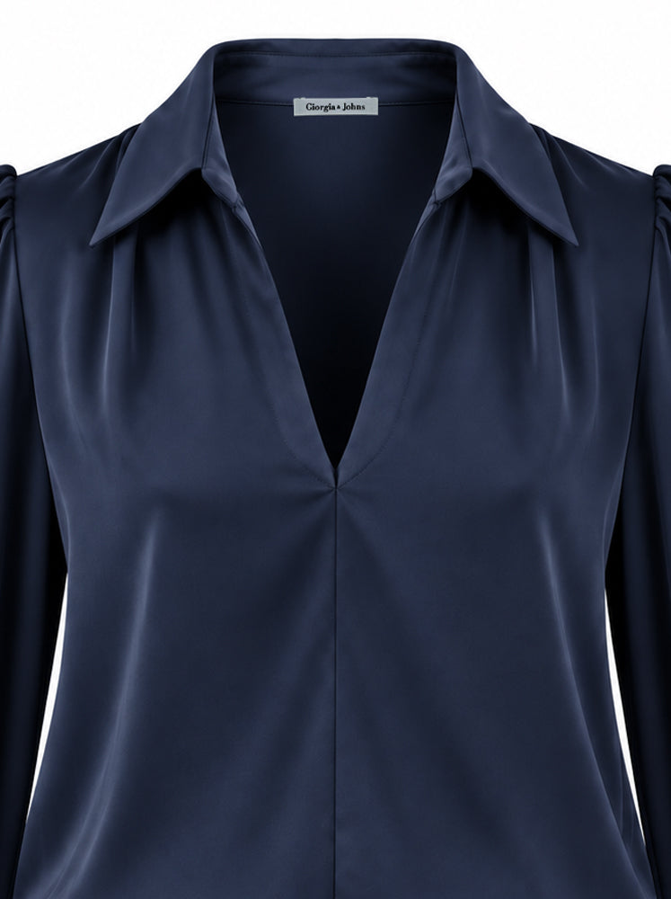 Blusa fluida collo camicia