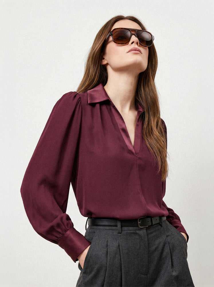 Blusa fluida collo camicia