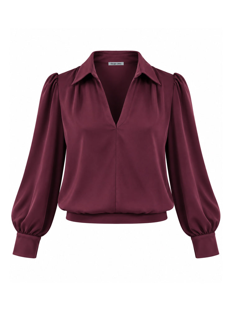 Blusa fluida collo camicia