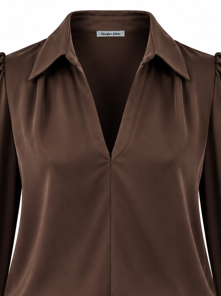 Blusa fluida collo camicia