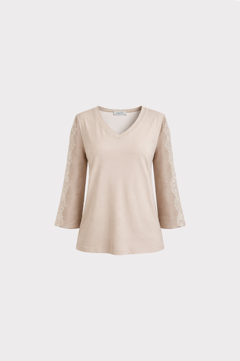 Blusa maniche pizzo