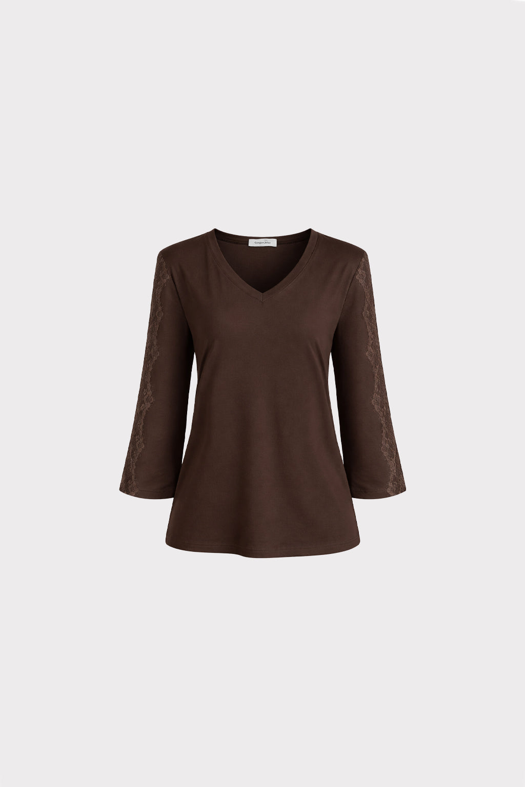 Blusa maniche pizzo